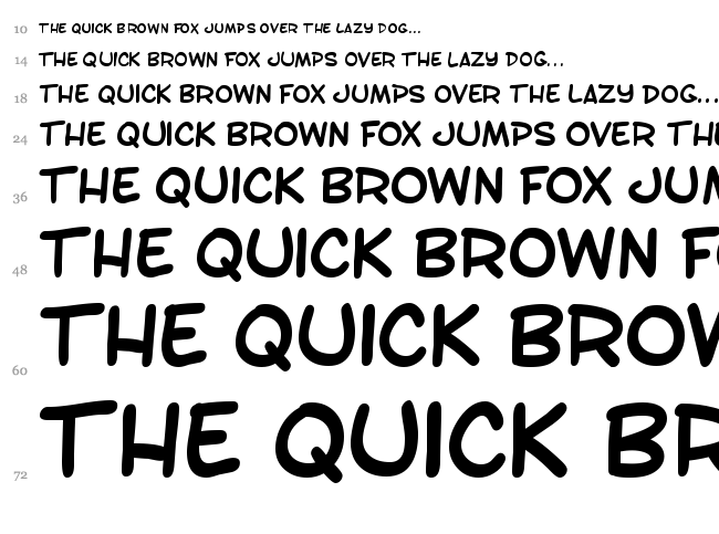 SF Toontime font waterfall